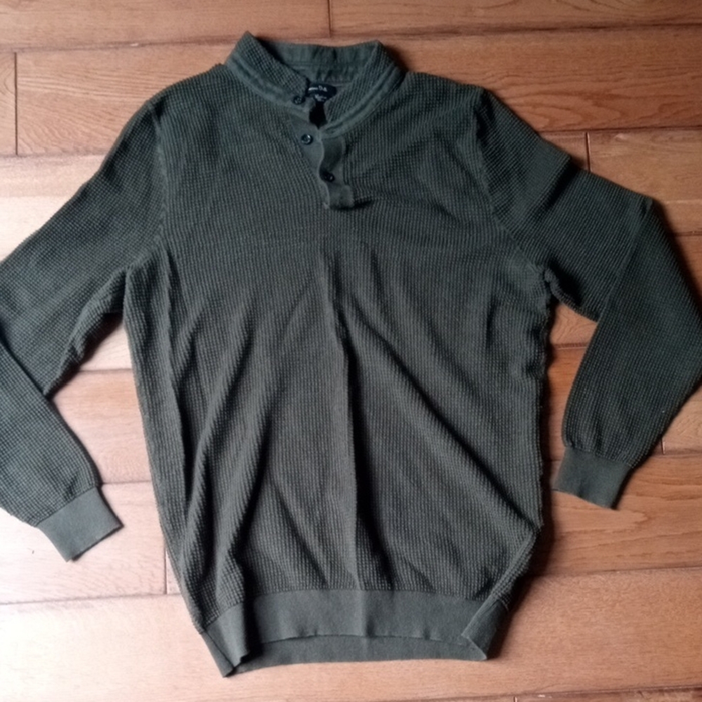 Massimo Dutti Olive Crewneck Sweater Cashmere